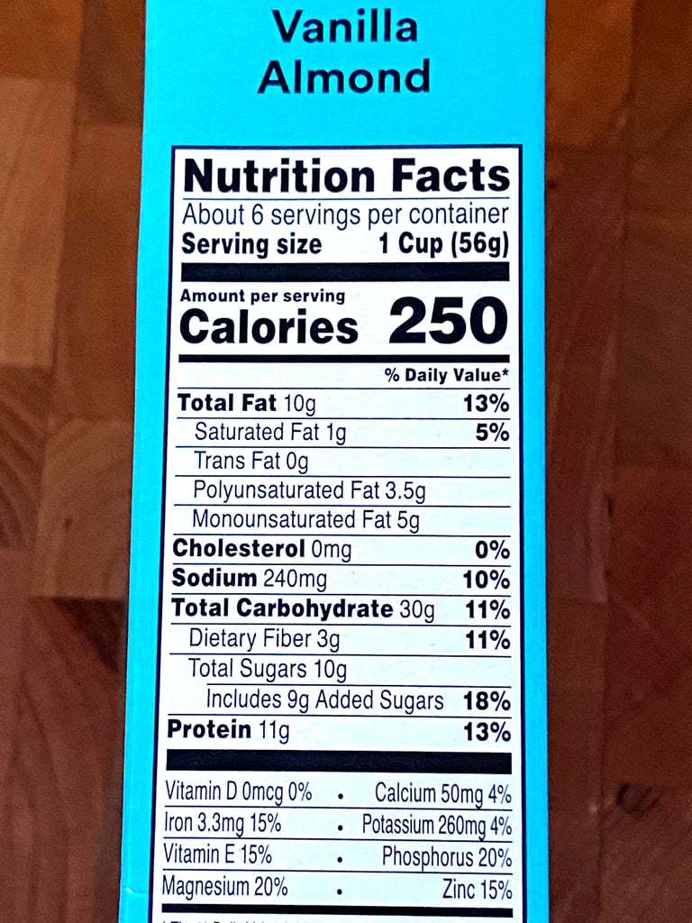 What's the Nutrition Info For Vanilla Almond RX Cereal?