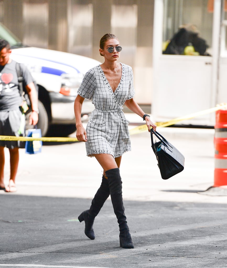 Gigi Hadid Wearing Stuart Weitzman Boots | POPSUGAR Fashion