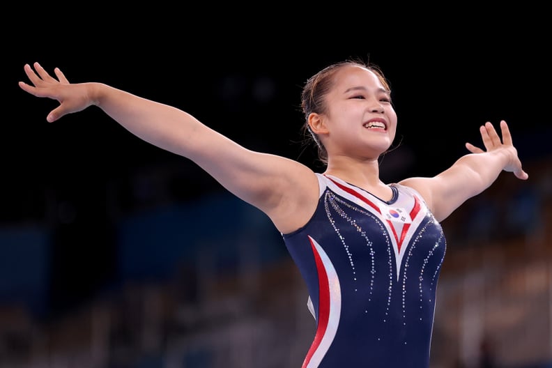 杨Seojeong赢得铜牌在东京奥运会女子体操跳马决赛”width=
