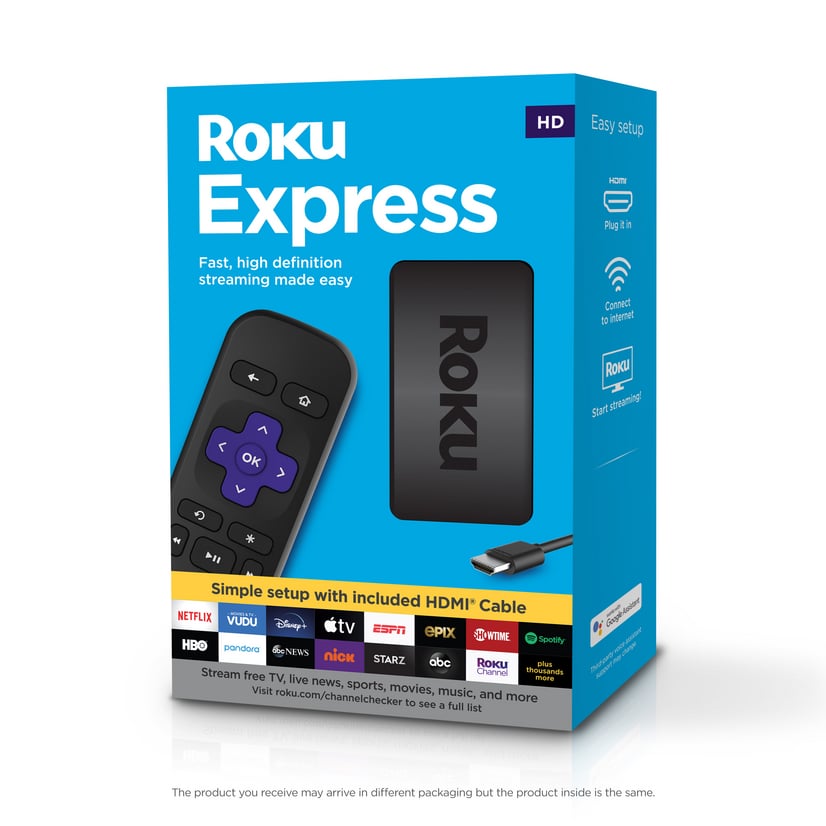 Roku Express | HD Streaming Media Player with High Speed HDMI Cable and Simple Remote