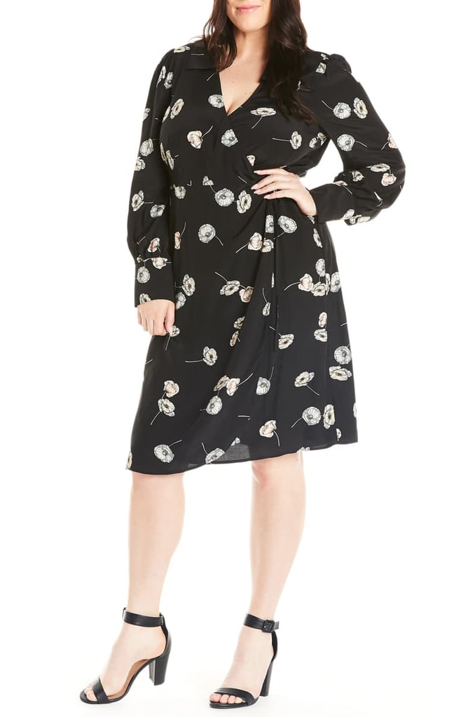 Estelle Poppy Drop Long-Sleeve Wrap Dress