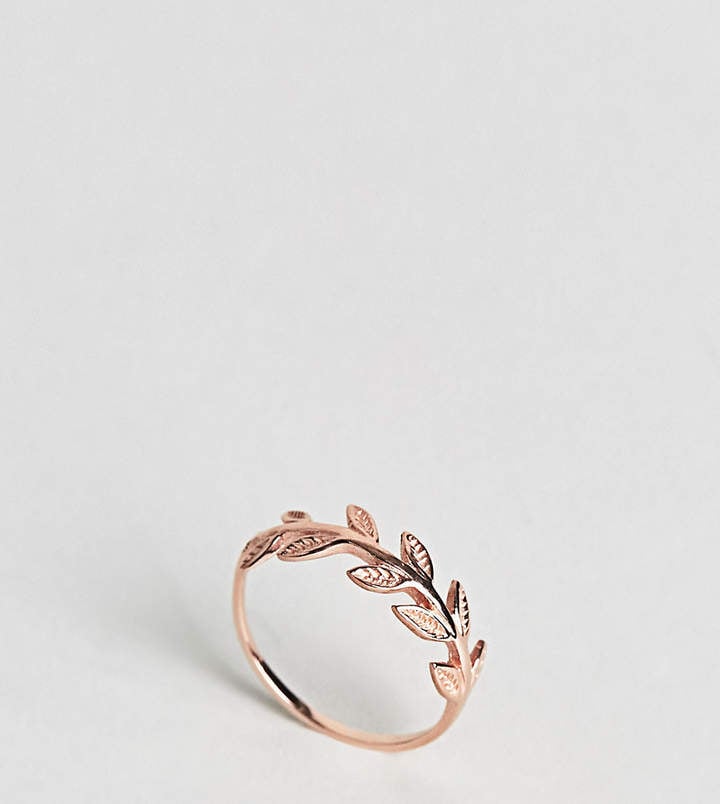 Kingsley Ryan Rose Gold Plated Leaf Ring