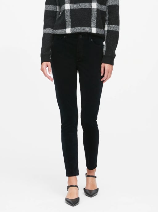 Mid-Rise Skinny Velvet Pant