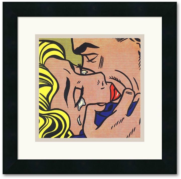 Amanti art "Kiss V, 1964" Framed Art Print by Roy Lichtenstei