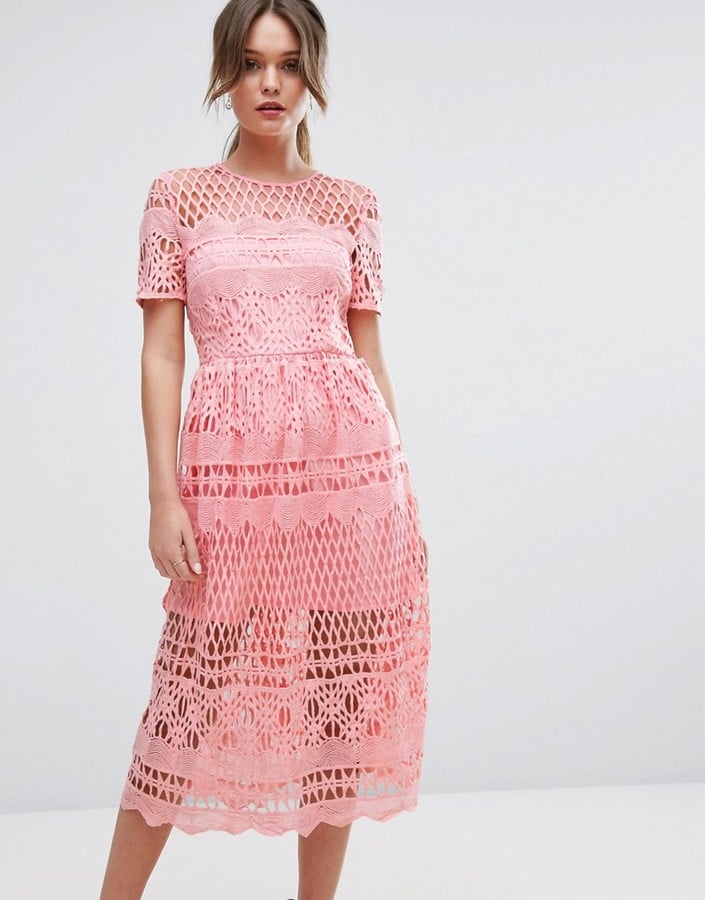 Boohoo Corded Lace-Paneled Skater Dress