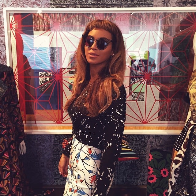 Beyoncé continued to show off her bangs in a cute photo. 
Source: Instagram user beyonce