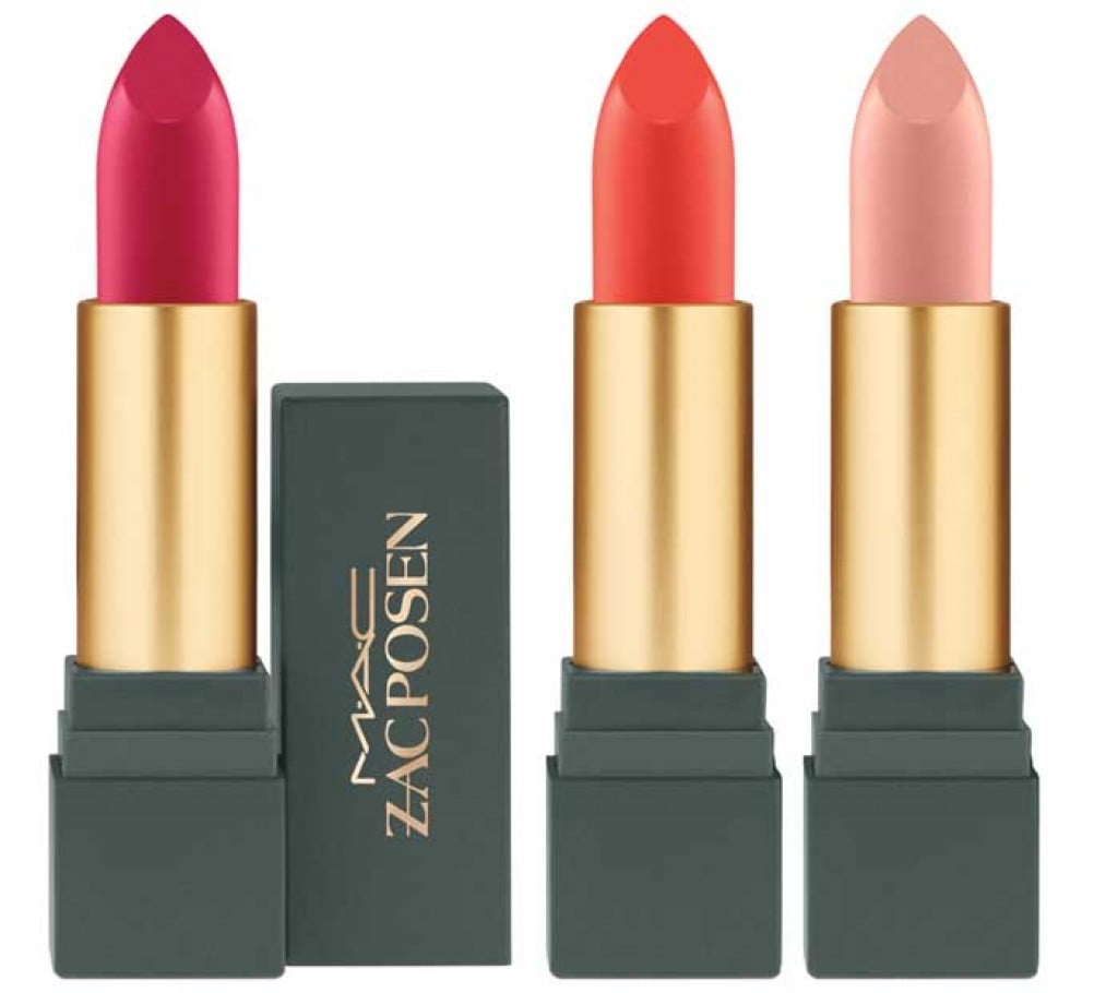MAC Cosmetics x Zac Posen Lipstick in Darling Clementine, Dangerously Red, and Sheer Madness