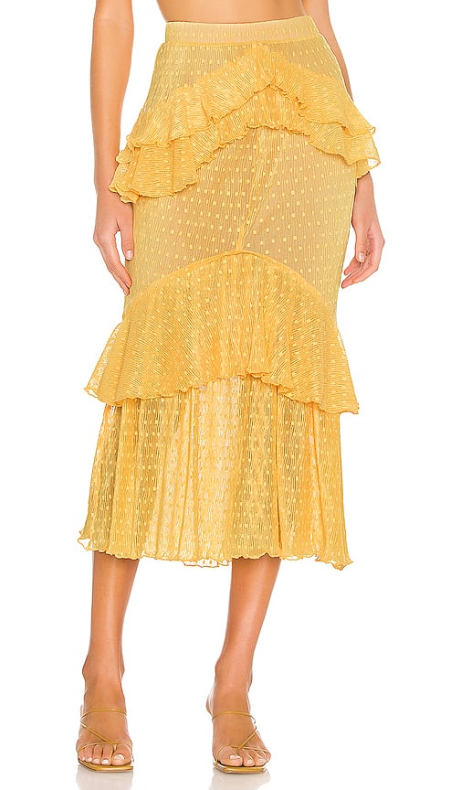 Song of Style Ada Midi Skirt in Baby Yellow