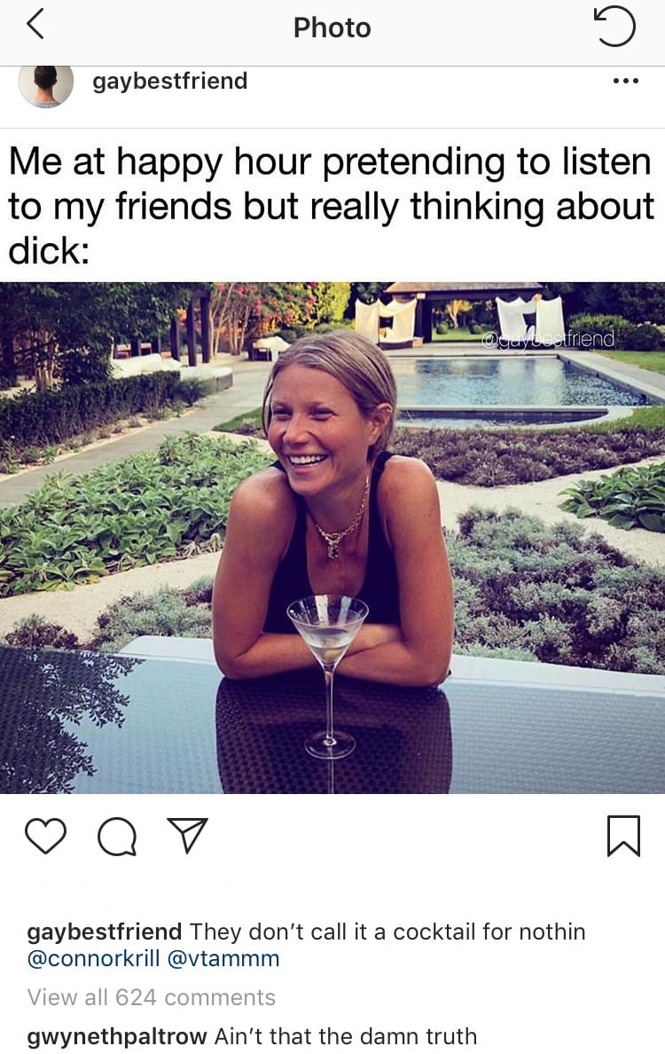 Gwyneth's incredible comment: