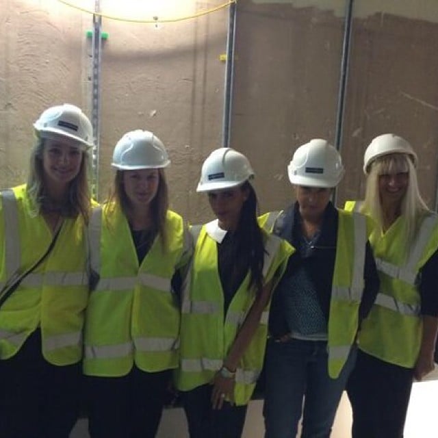 Victoria Beckham wore a hard hat and a bright vest for an architect meeting.
Source: Instagram user victoriabeckham