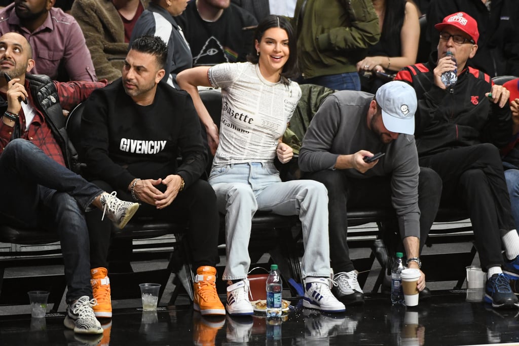 Kendall Jenner's Adidas Sneakers at Basketball Game