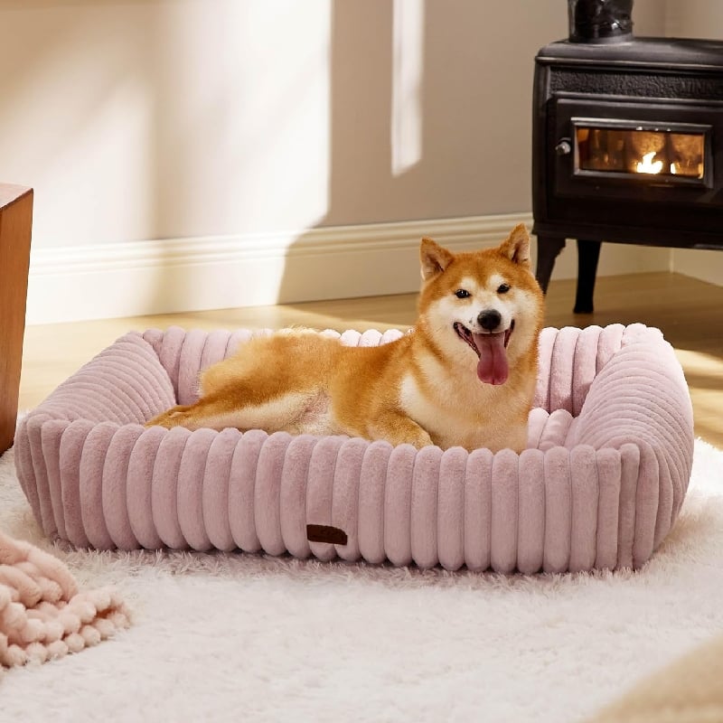 Bedsure Corduroy Fleece Pet Bed