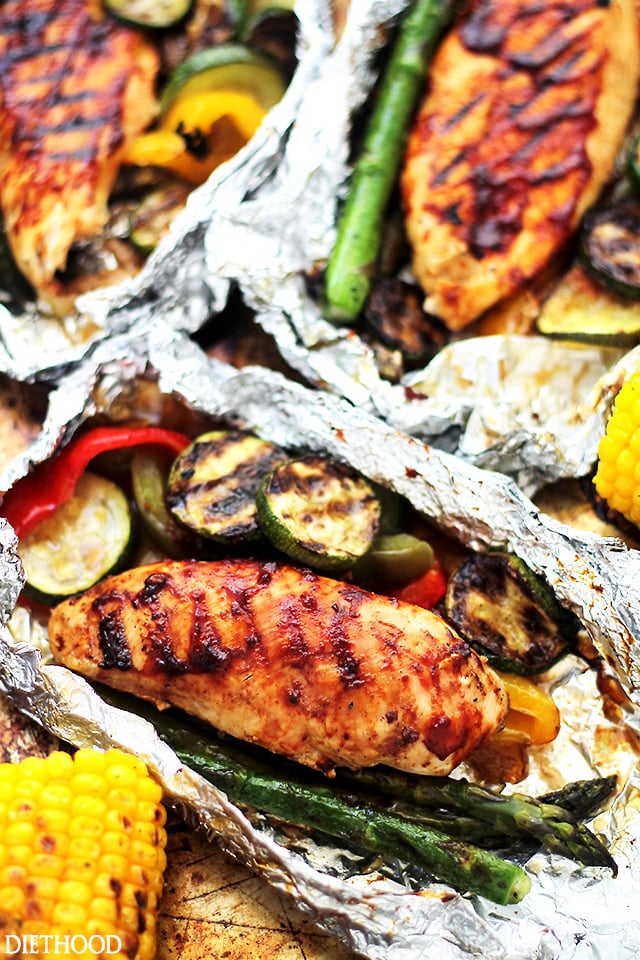Grilled Barbecue Chicken in Foil