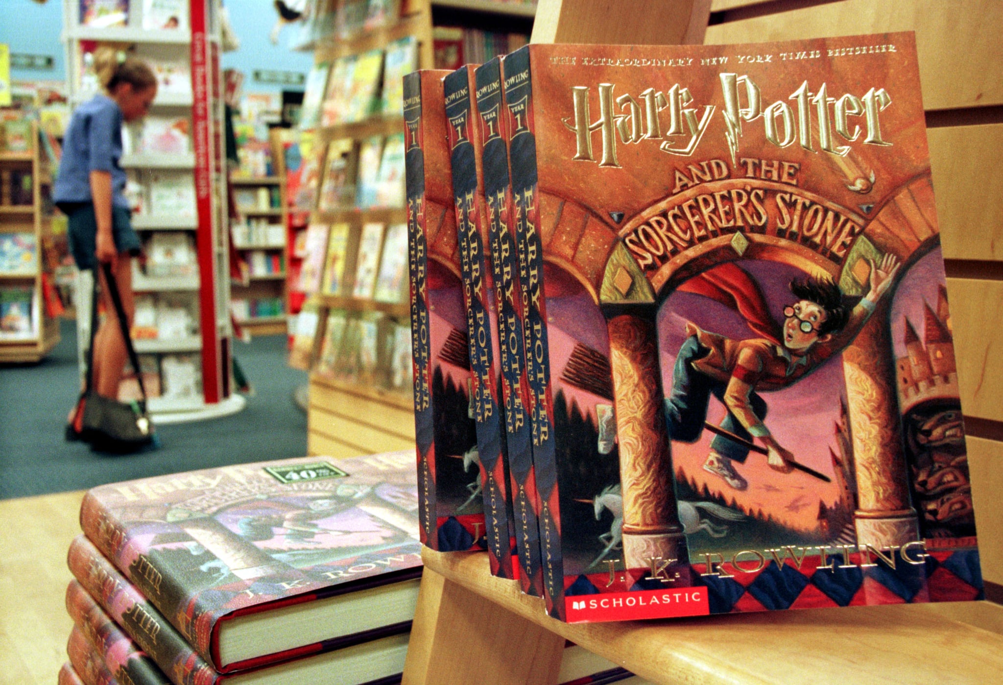 372284 01: Copies of author J. K. Rowling's Harry Potter series story books sit in a bookstore July 6, 2000 in Arlington, Va. Rowling's fourth book, 