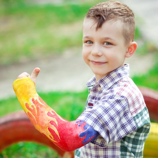 Boy Is So Excited About His Amazing Arm Cast