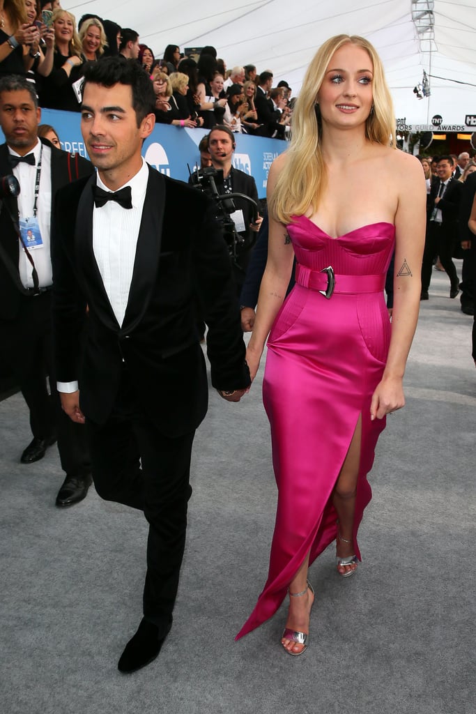 Sophie Turner Hot Pink Louis Vuitton Gown at SAG Awards 2020