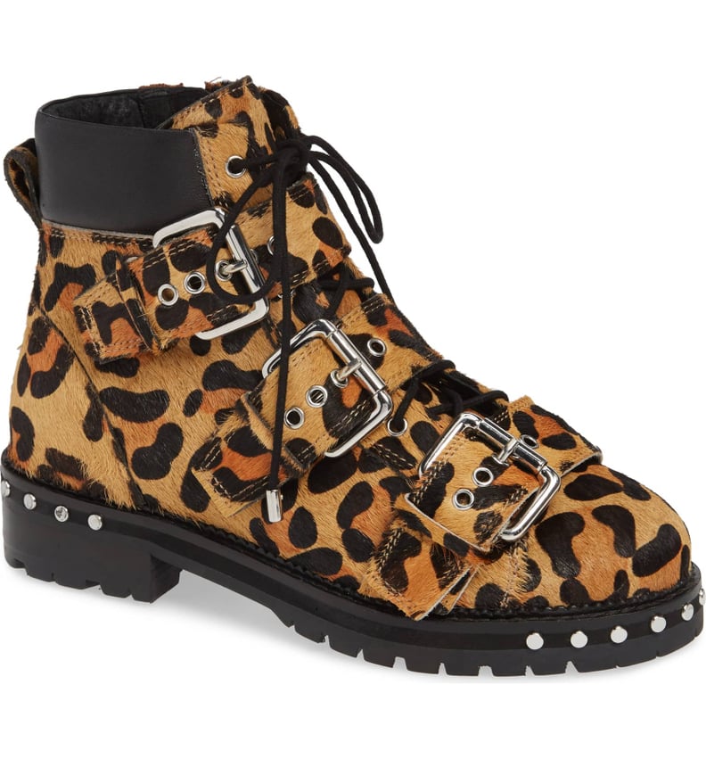 Topshop Animal Genuine Calf Hair Studded Boot