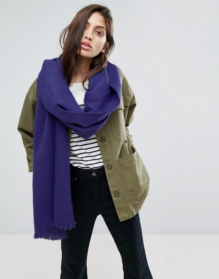Asos Supersoft Long Woven Scarf In Purple