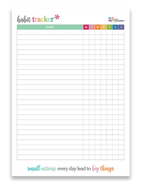 Habit Tracker Notepad by Erin Condor