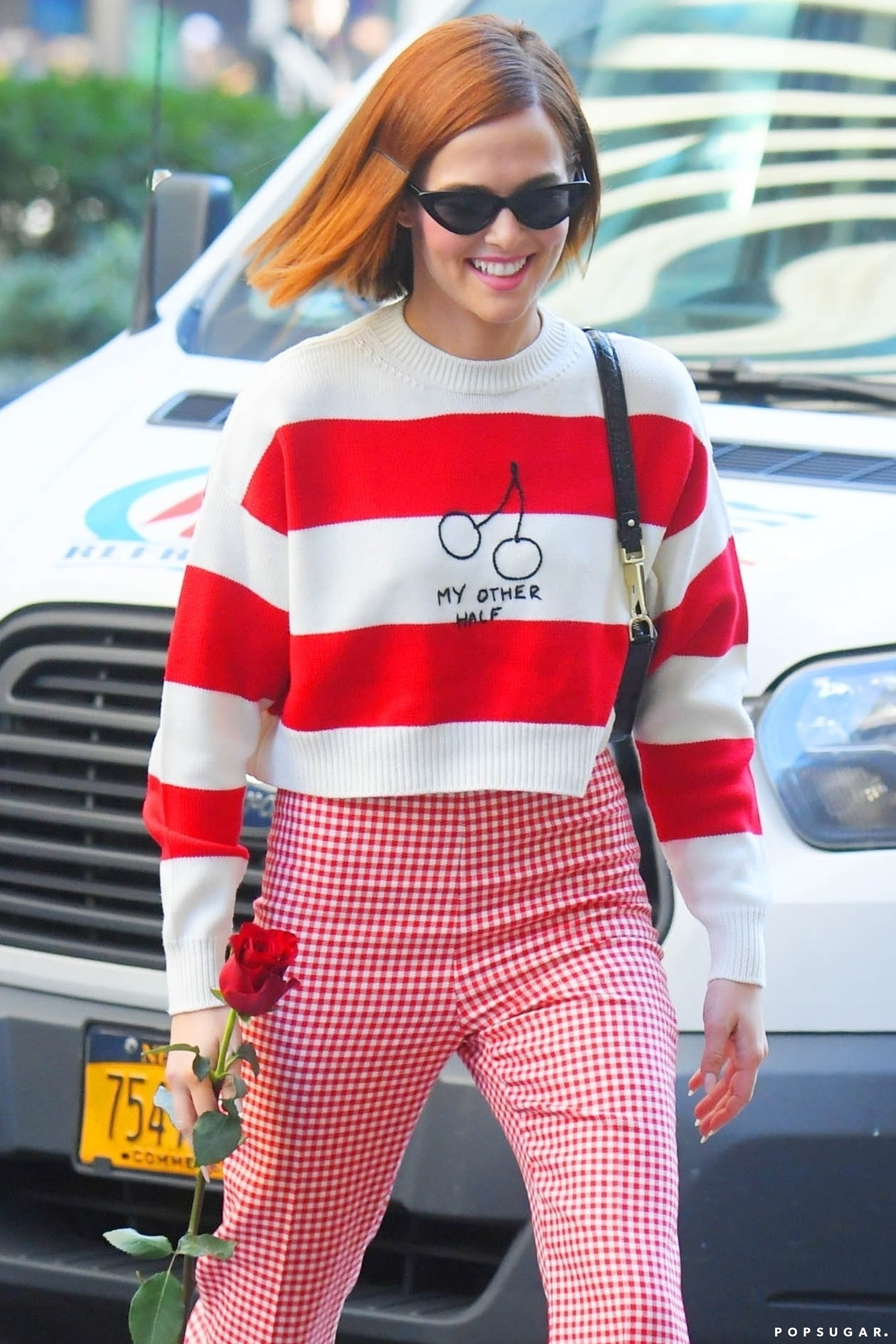 Zoey Deutch s My Other Half Miu Miu Valentine s Day Sweater