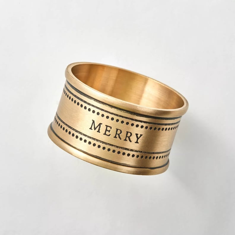 Matte Brass Napkin Ring Set