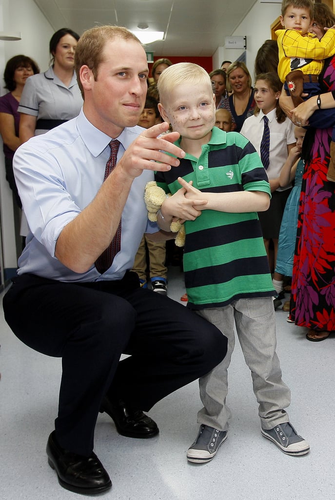 William spent time with a young patient named Ellis Andrews when he and Kate opened a children's cancer unit at the Royal Marsden Hospital in England in September 2011.