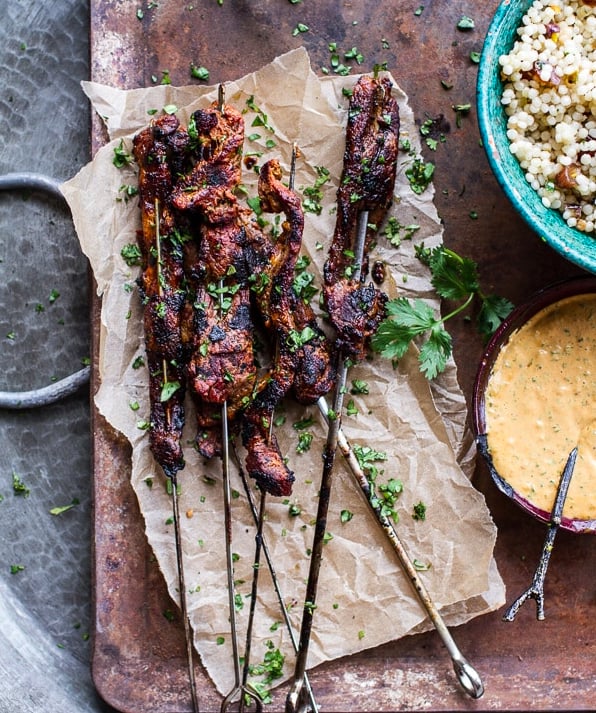 Beef Satay With Curried Cashew Sauce
