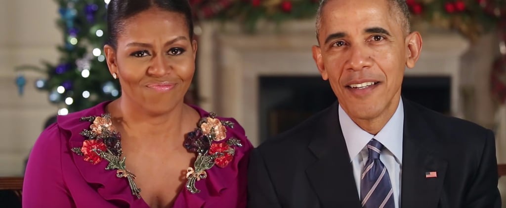 Michelle Obama Gucci Dress Holiday Address 2016
