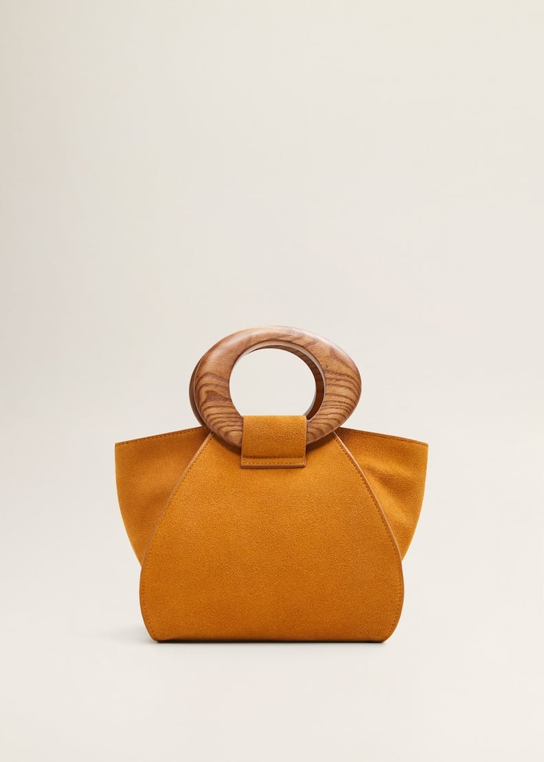 Mango Wooden Handle Leather Bag