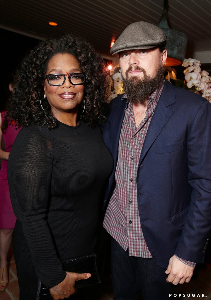 Oprah Winfrey and Leonardo DiCaprio came face-to-face at a party for the Oscar-nominated documentary Virunga.