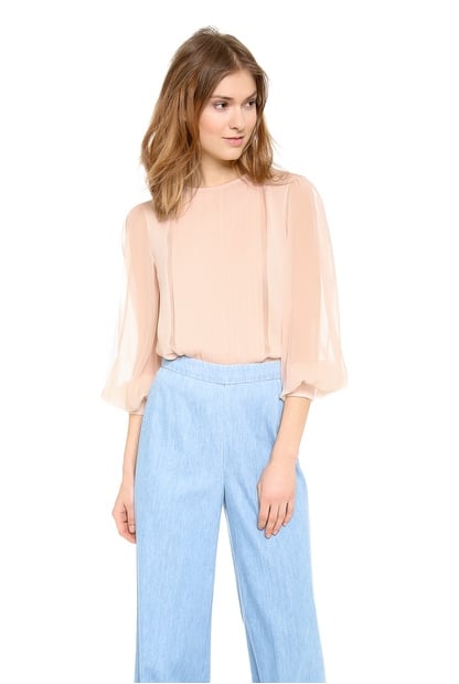 Alice + Olivia Liv Pleat Front Blouse