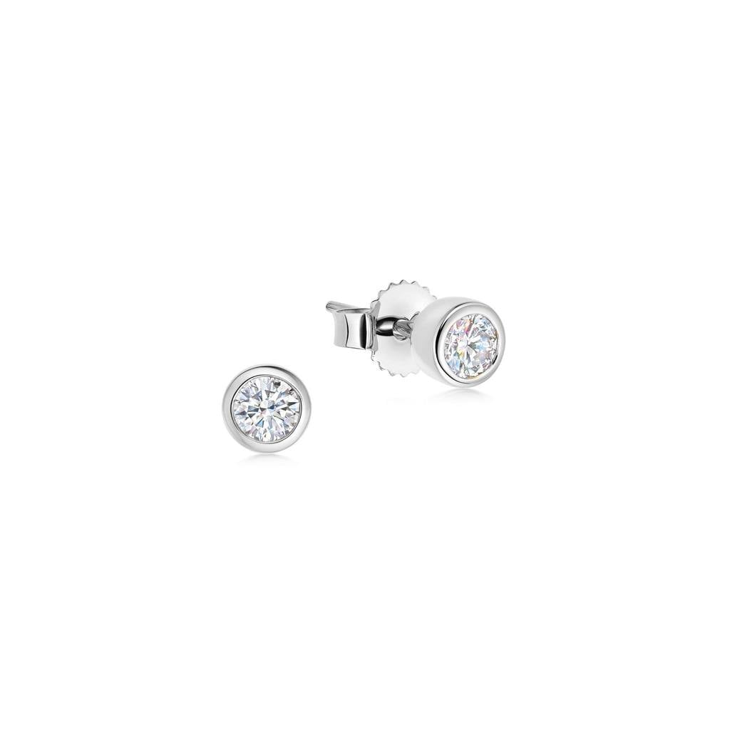 Missoma Fine White Gold Classic Solitaire Diamond Stud Earrings