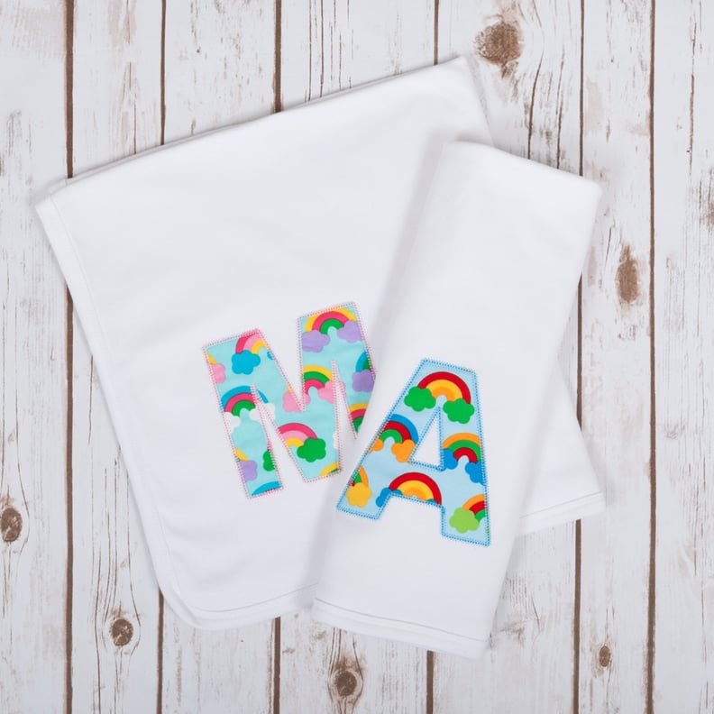 Personalized Rainbow Baby Blanket