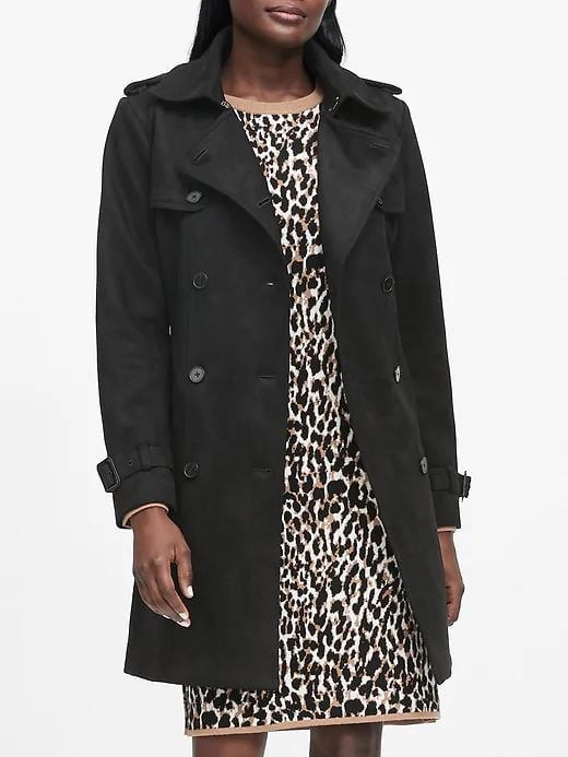 Banana Republic Vegan Suede Trench Coat