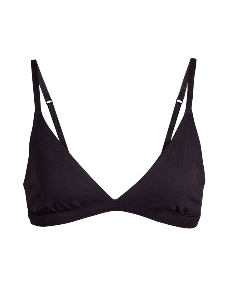 Skims Cotton Triangle Bralette in Soot Kim Kardashian Launches SKIMS