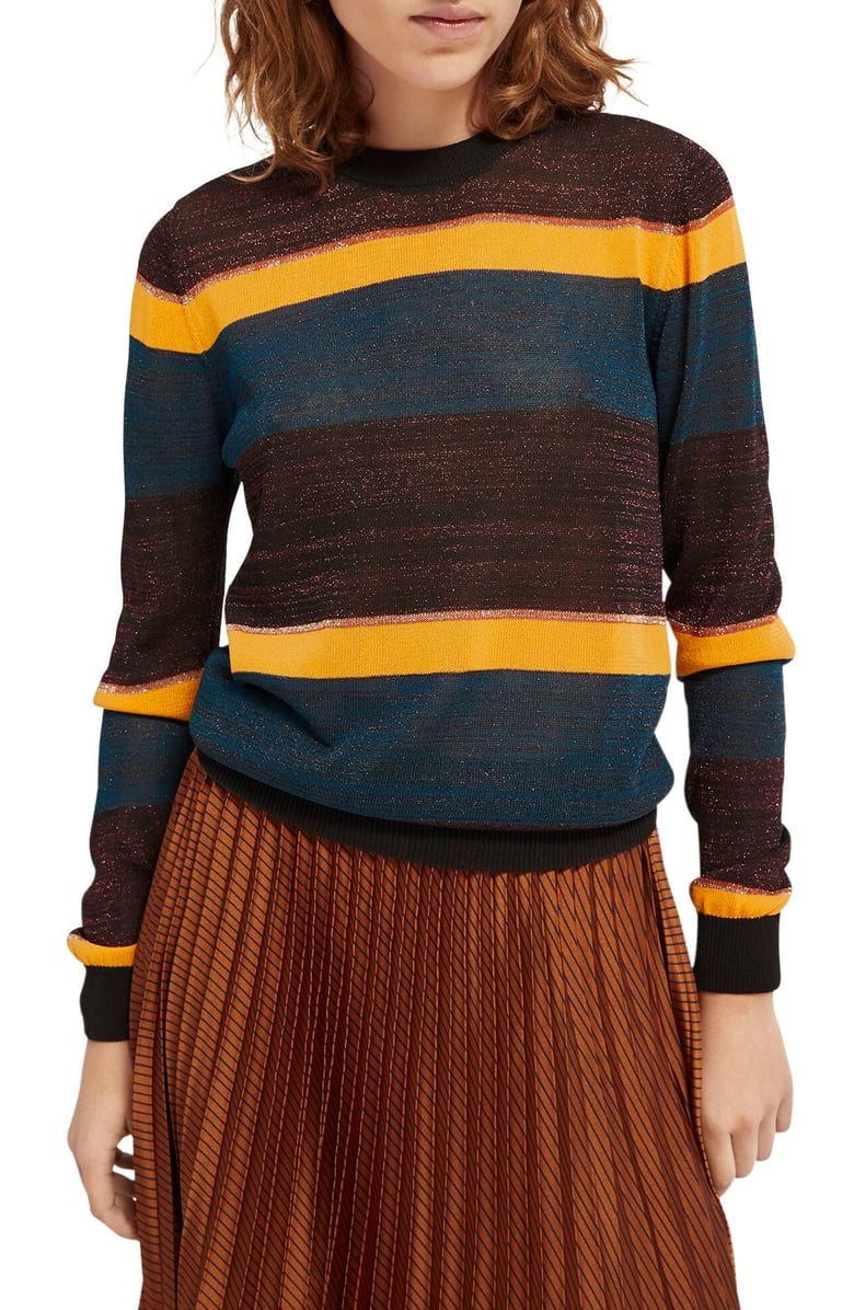 Scotch & Soda Metallic Stripe Crewneck Sweater