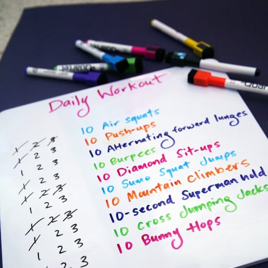 DIY Exercise Whiteboard Idea