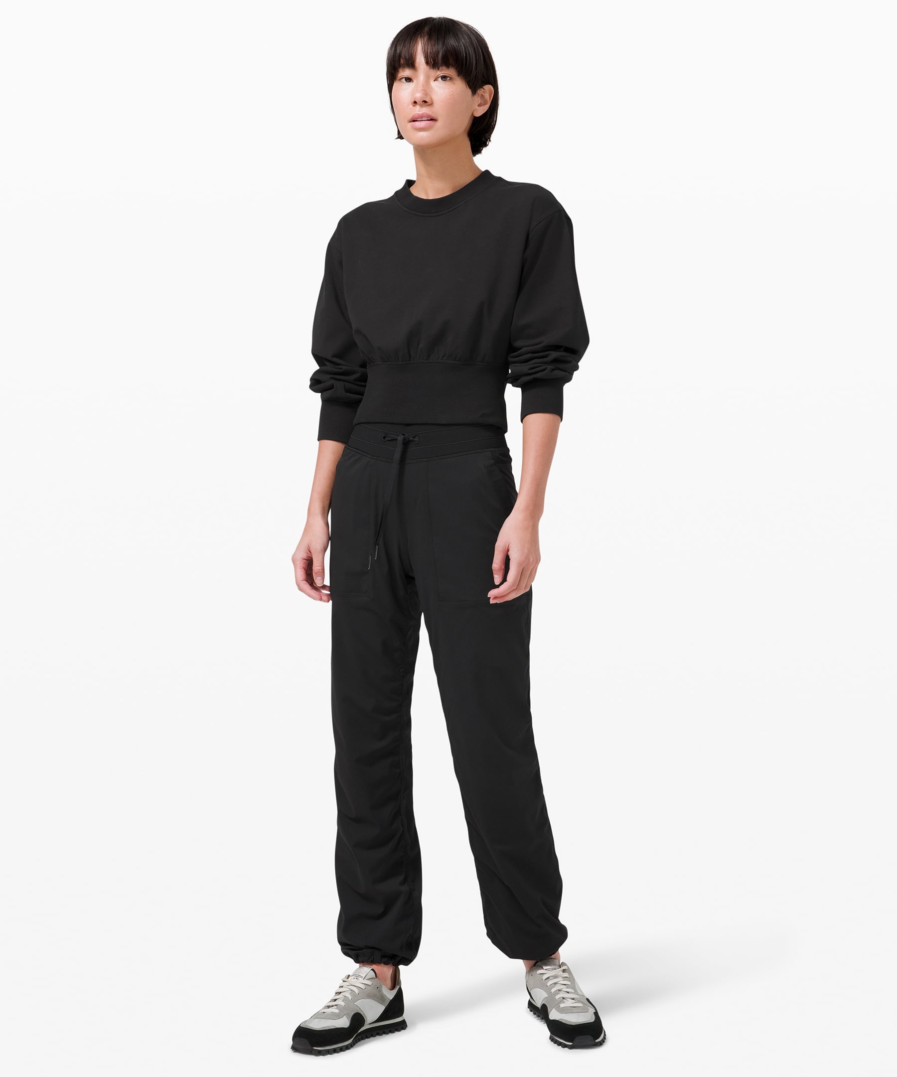 Lululemon Ribbed Contoured-Waist Crew and Keep Moving High Rise Full Length  Pant, 13 Matching Sets You Can Shop at Lululemon, Because Your Shades of  Black Should Match