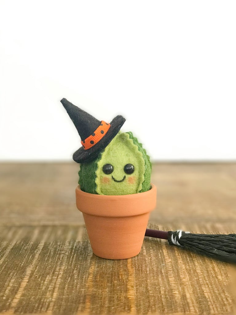 This Tiny Felt Witch Cactus on Etsy Is So Cute For Halloween