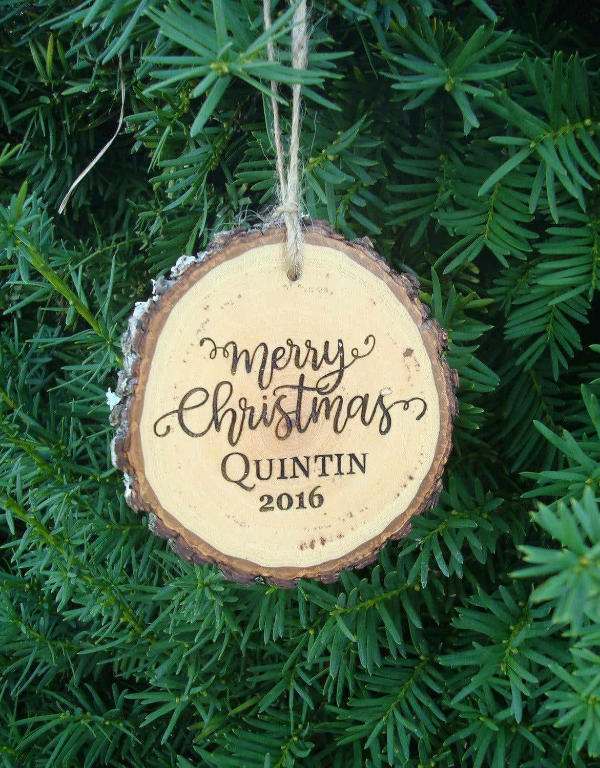 rustic personalized ornaments