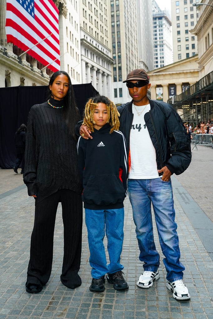 Pharrell, Wife Helen and son Rocket Outside the Balenciaga Resort 2023 Show