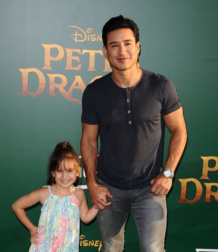 Mario Lopez and Daughter at Pete's Dragon Premiere Pictures