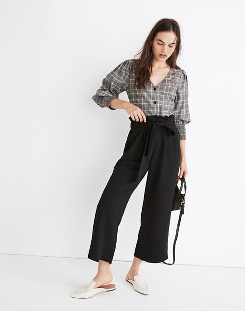 Madewell Tie-Waist Huston Pull-On Crop Pants