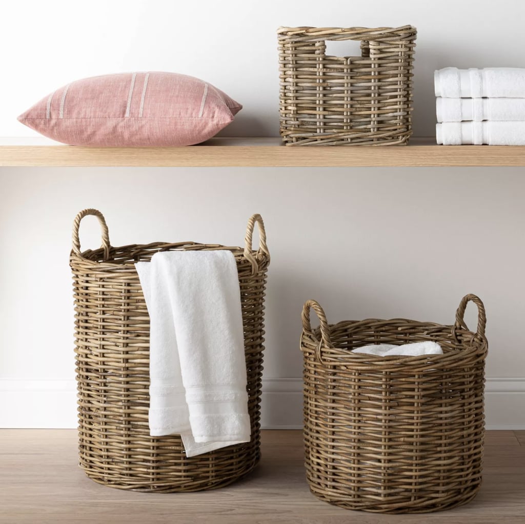 Threshold designed with Studio McGee Decorative Kooboo Rattan Cube Basket