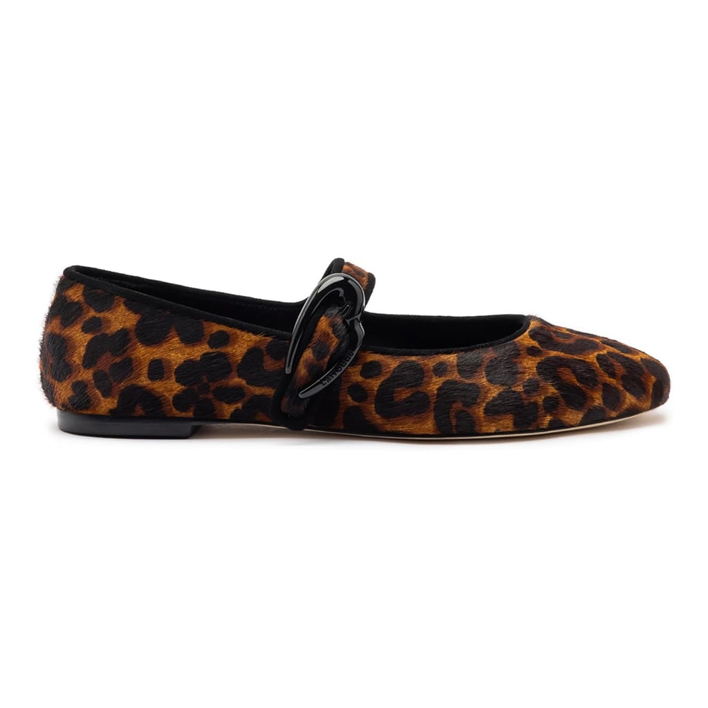 Larroudé Verona Ballet Flat In Leopard Print Calf Hair
