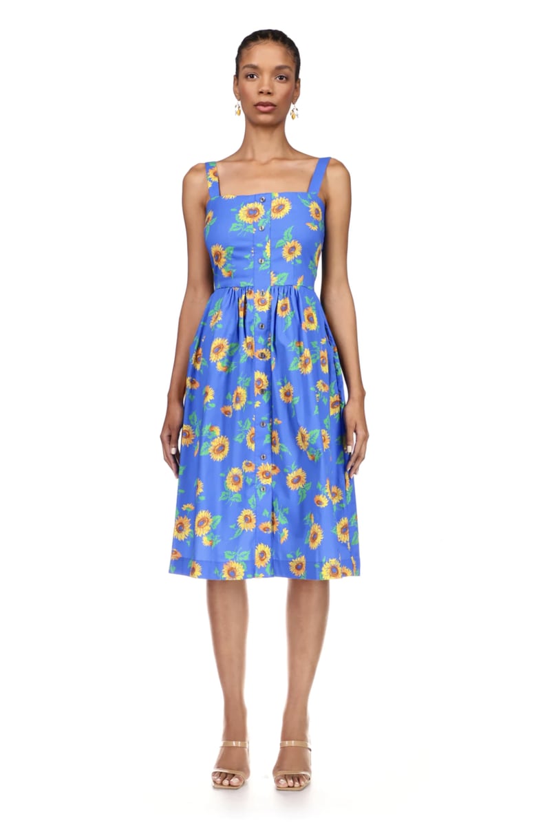 HVN Laura Cotton Dress (Blue Sunflower)