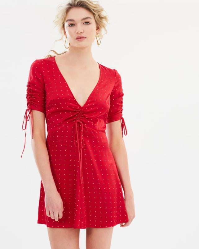 bec and bridge red mini dress