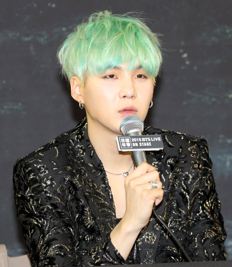 Suga's Pastel-Green Hair Color in 2015