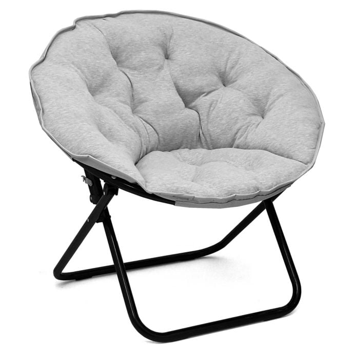 Folding Jersey Saucer Chair in Light Grey