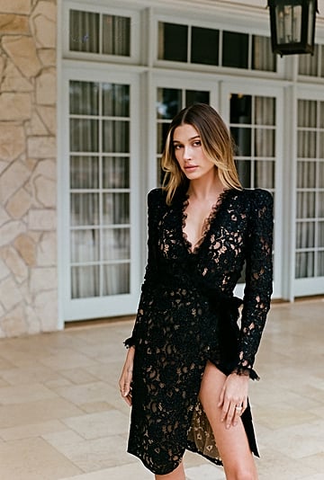 Hailey Bieber Wearing Saint Laurent Dress on Jimmy Fallon